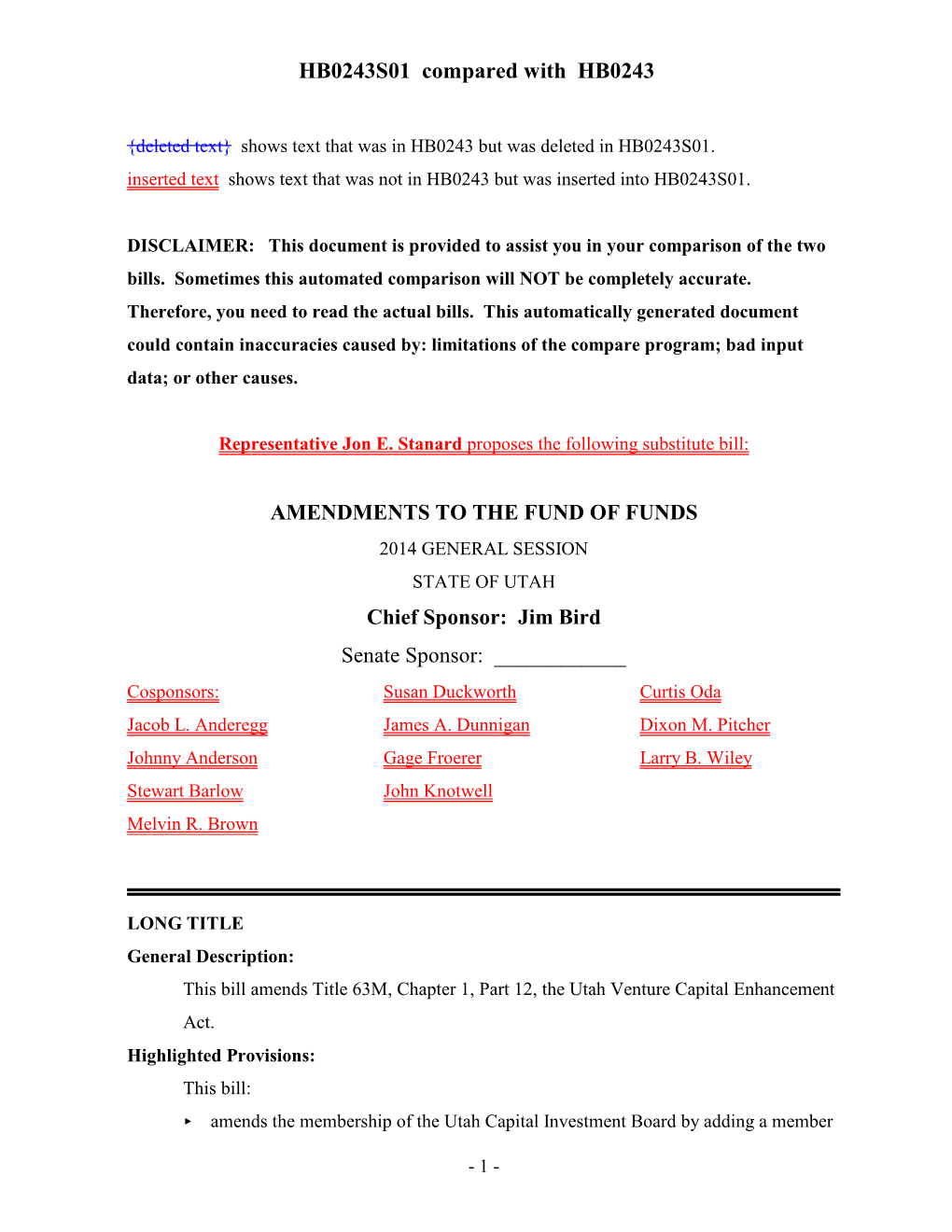 HB0243S01 Compared with HB0243