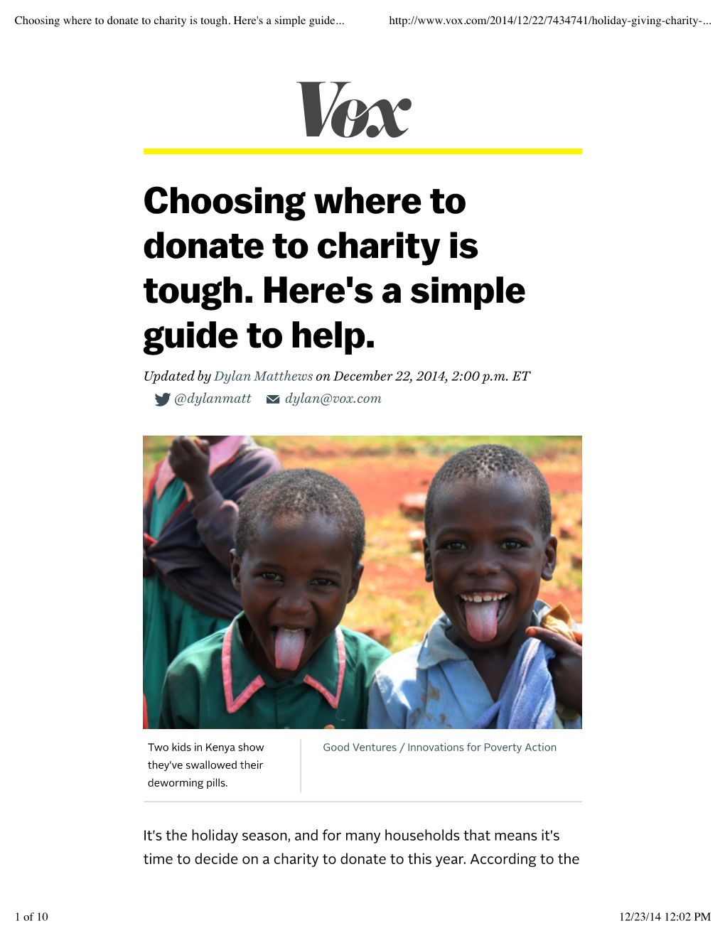 Choosing Where to Donate to Charity Is Tough. Here's a Simple Guide to Help