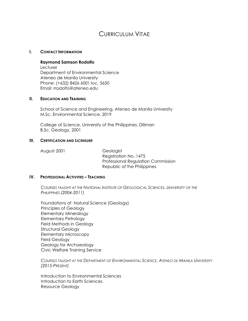 Curriculum Vitae