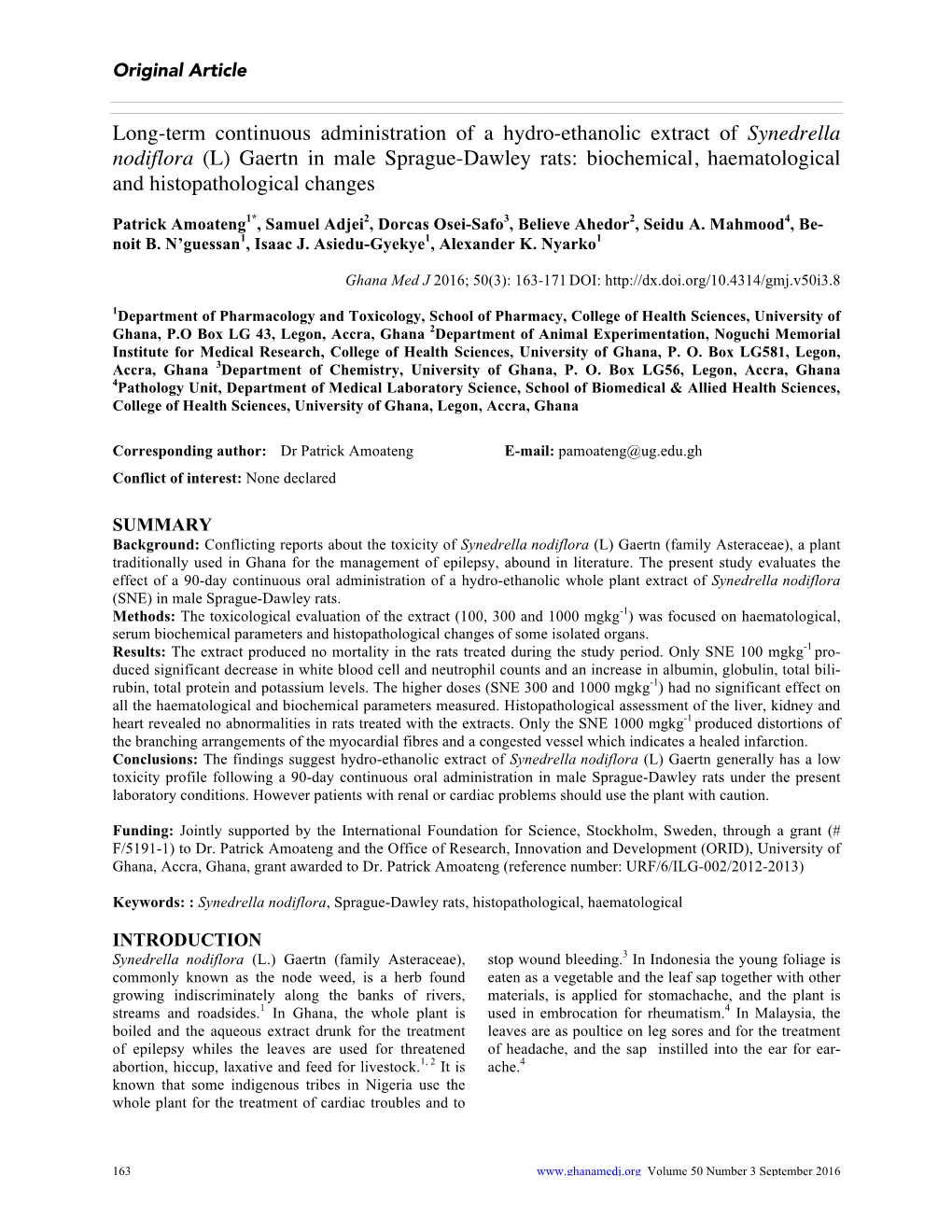 Long-Term Continuous Administration of a Hydro-Ethanolic Extract Of