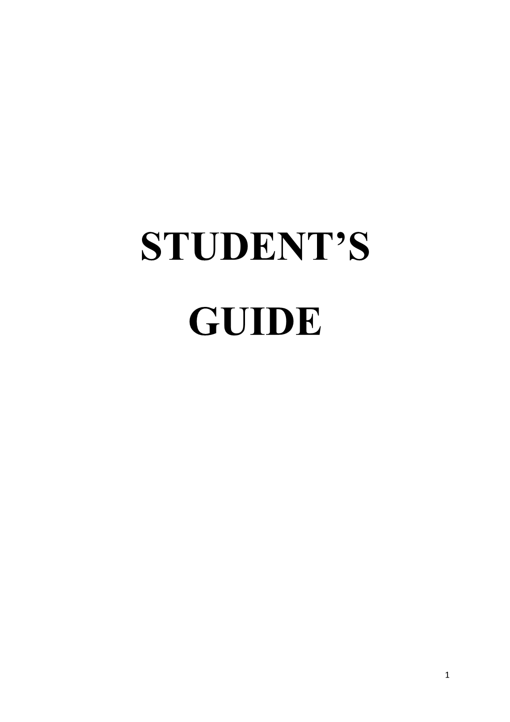 Student's Guide