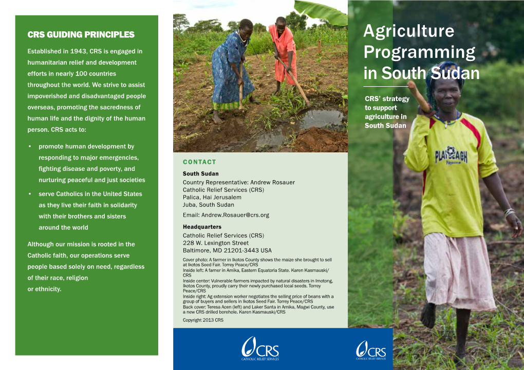 Agriculture Programming in South Sudan