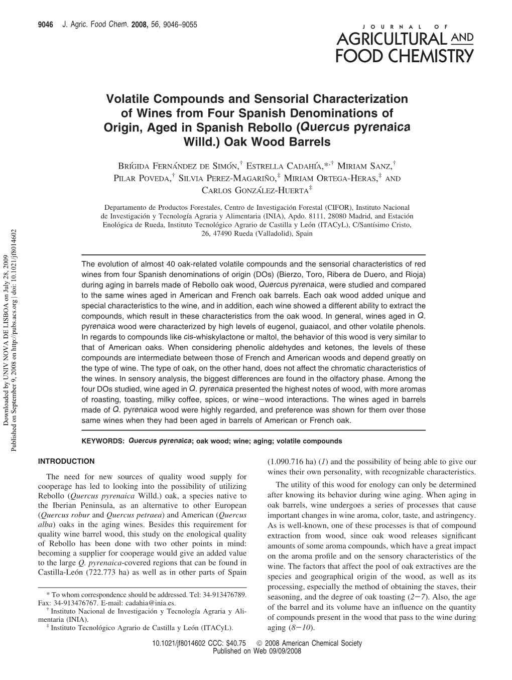 Volatile Compounds and Sensorial Characterization of Wines from Four