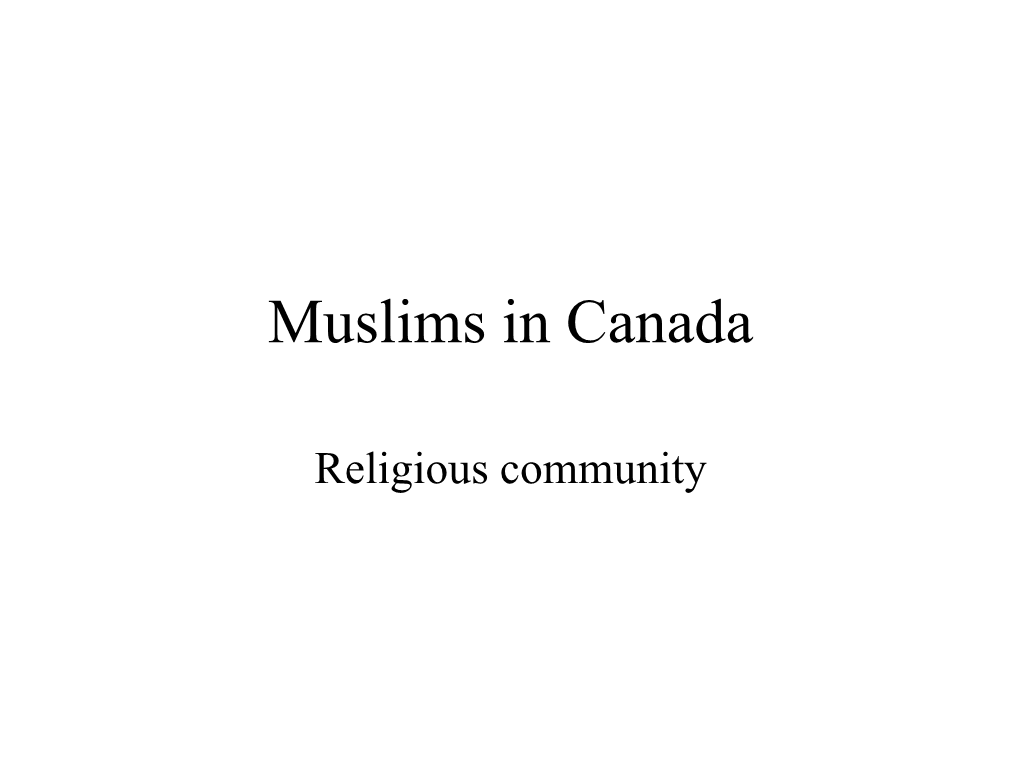 Muslims in Canada