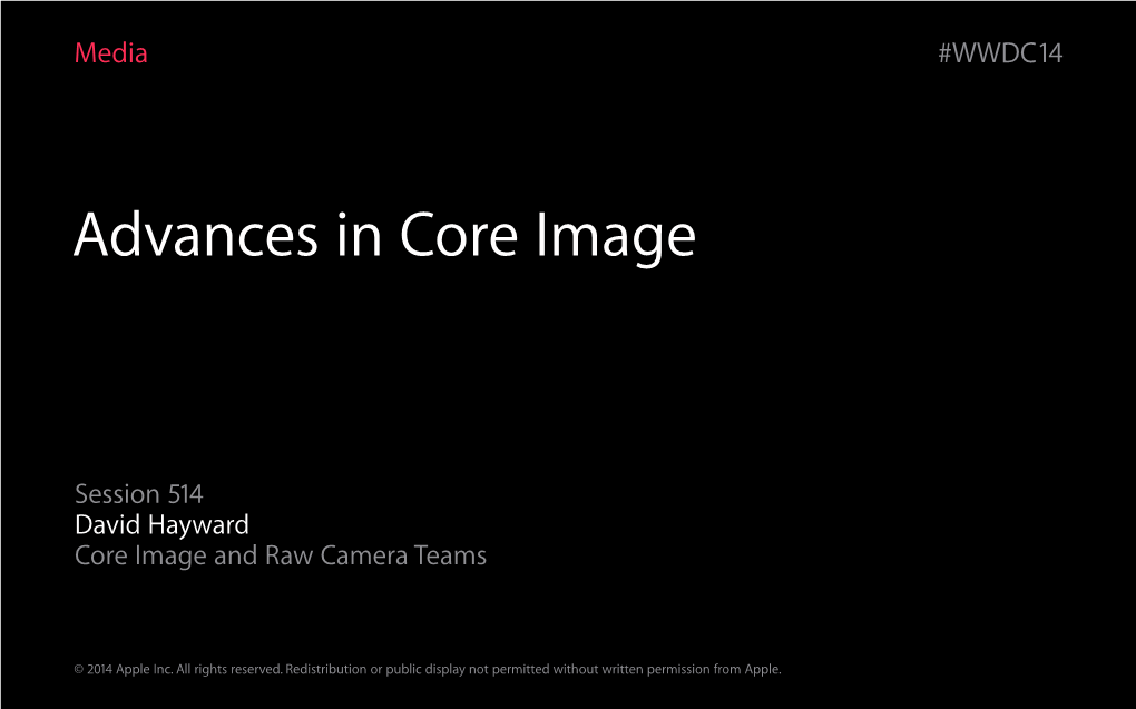 514 Advances in Core Image DF