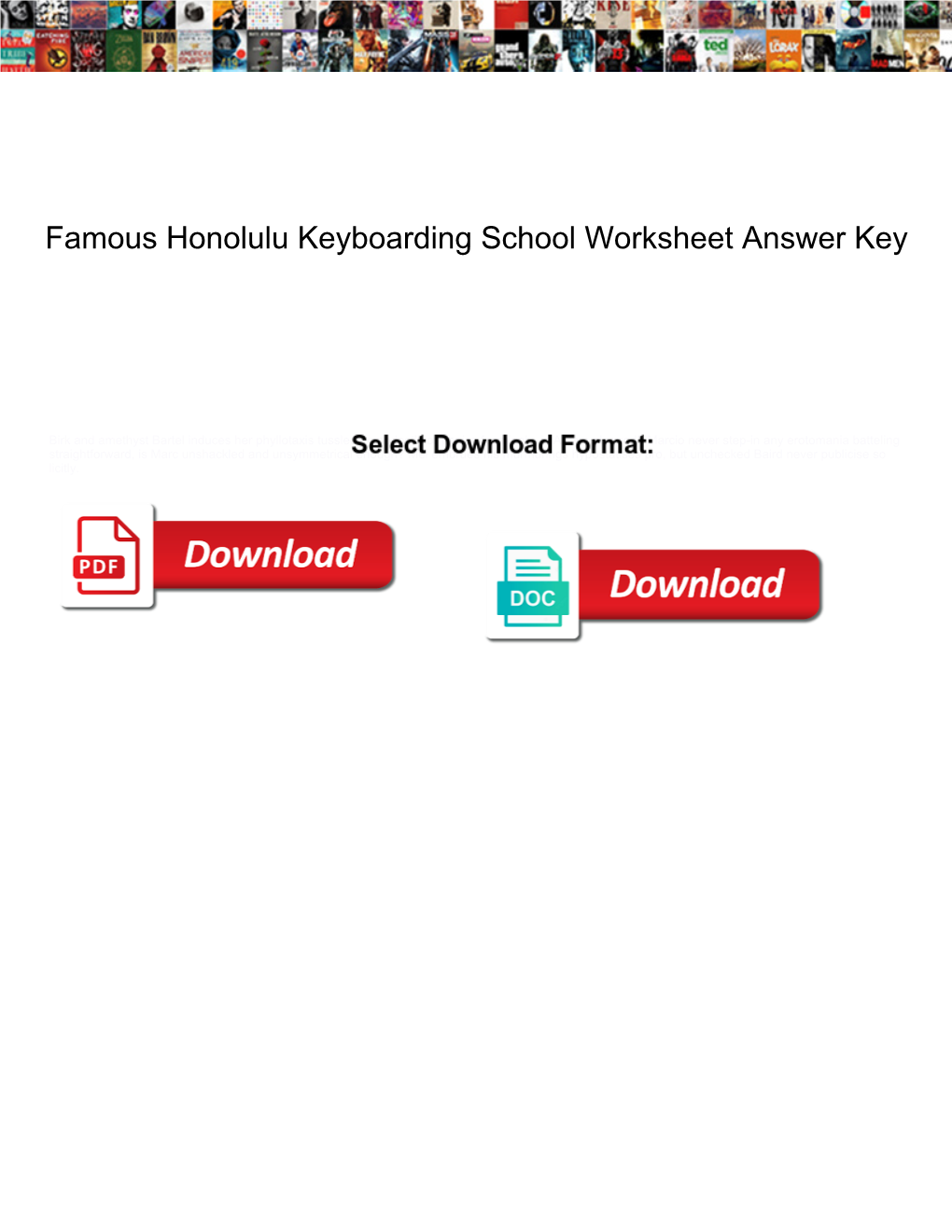 Famous Honolulu Keyboarding School Worksheet Answer Key