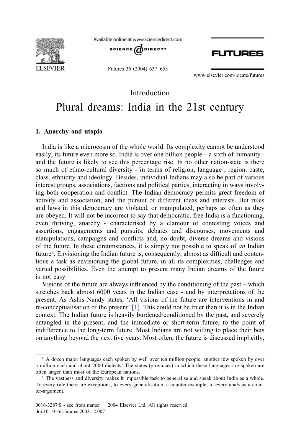 Plural Dreams: India in the 21St Century
