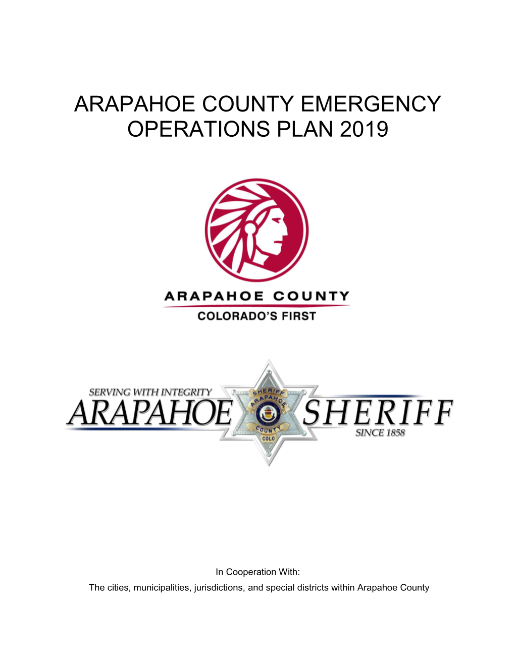 Arapahoe County Emergency Operations Plan 2019