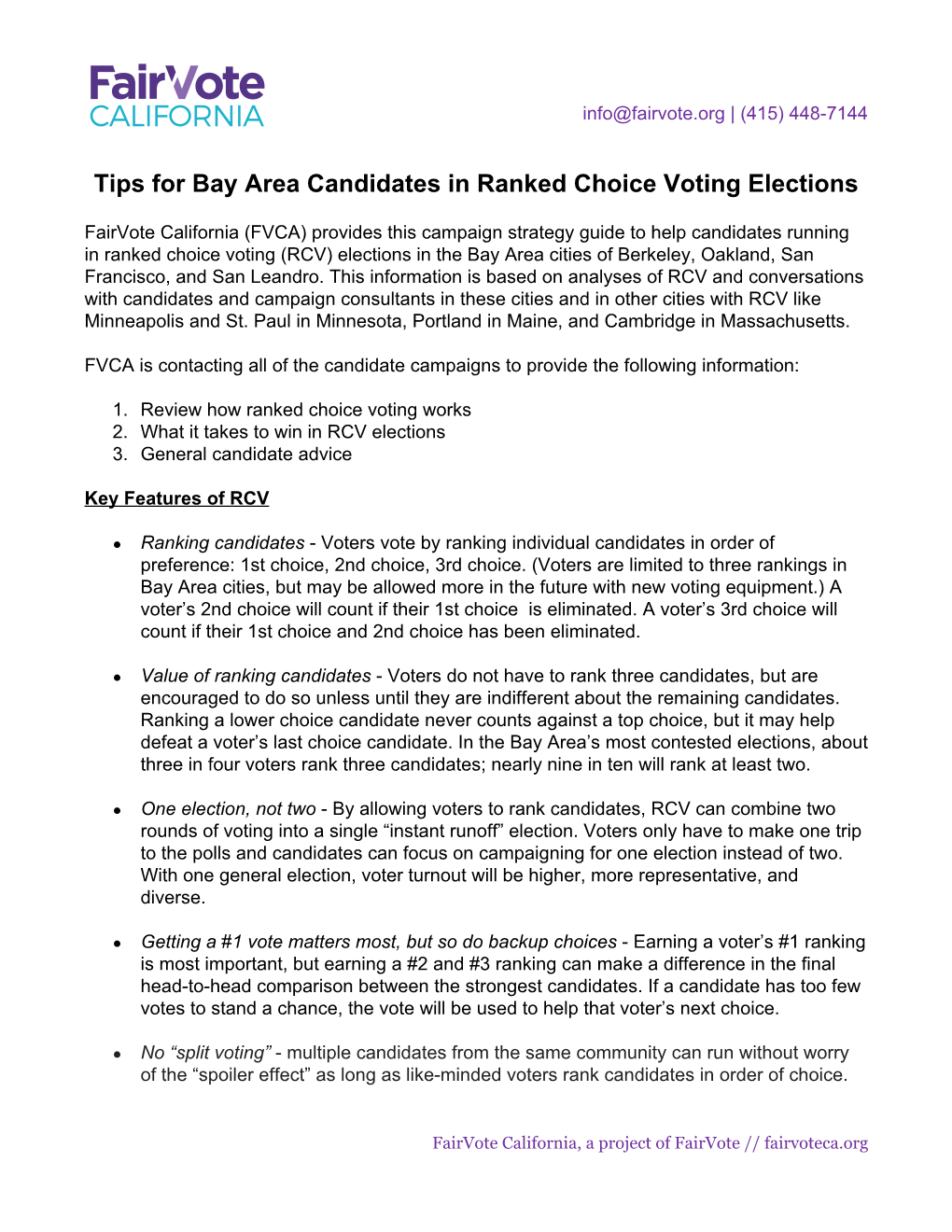 Tips for Bay Area Candidates in Ranked Choice Voting Elections