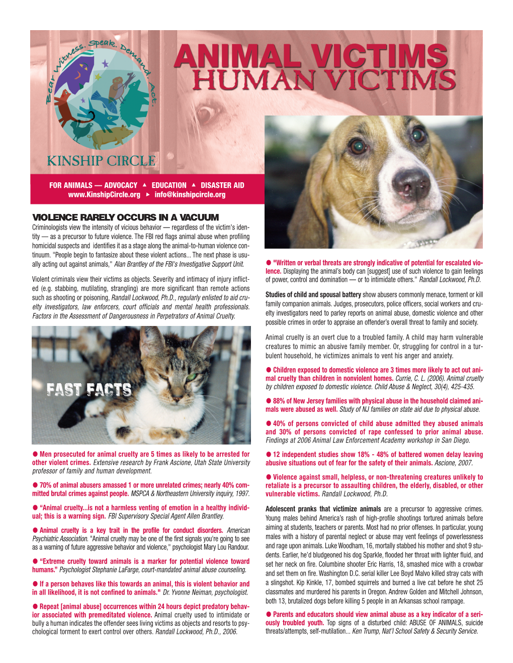 Animal/Human Victims