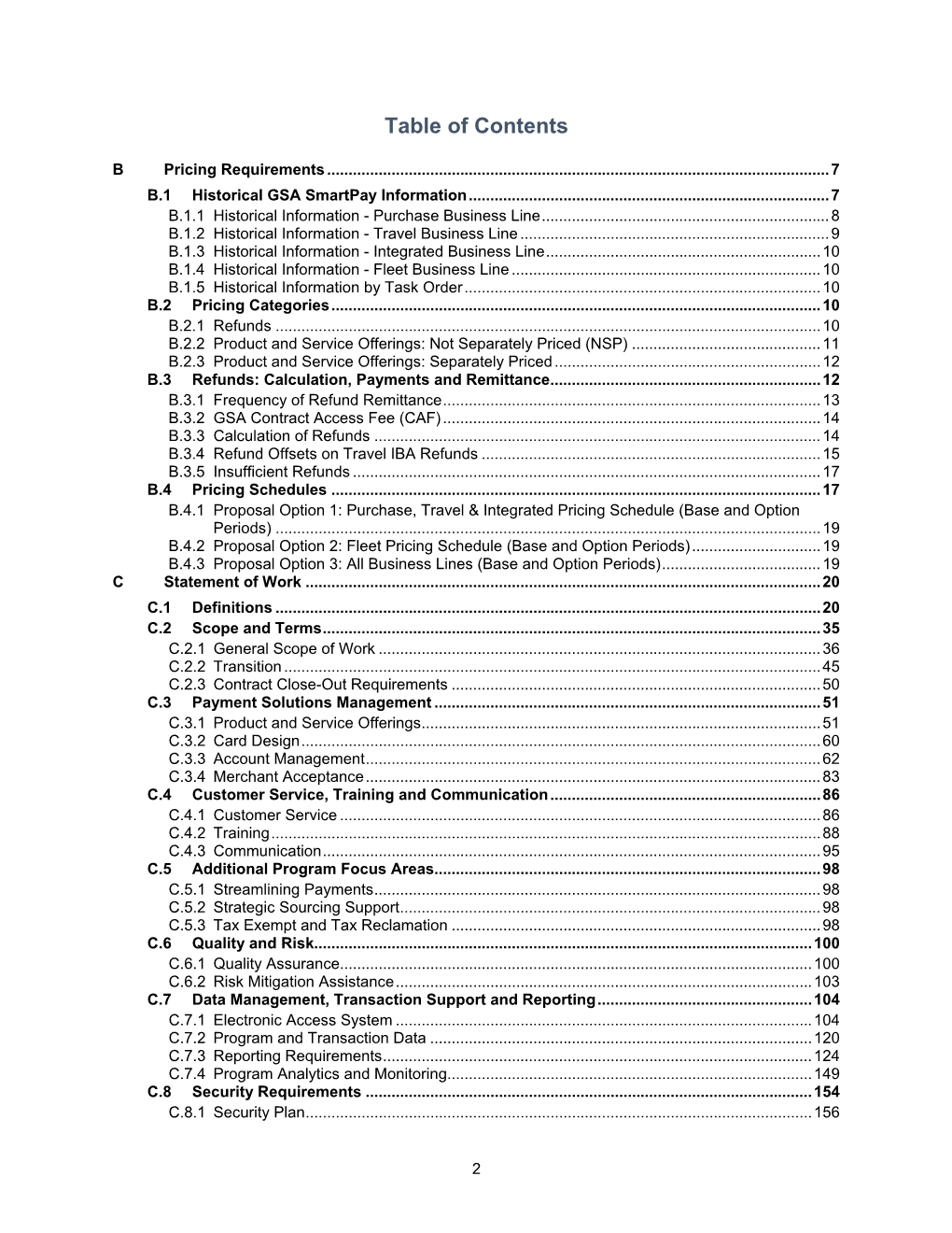 Table of Contents