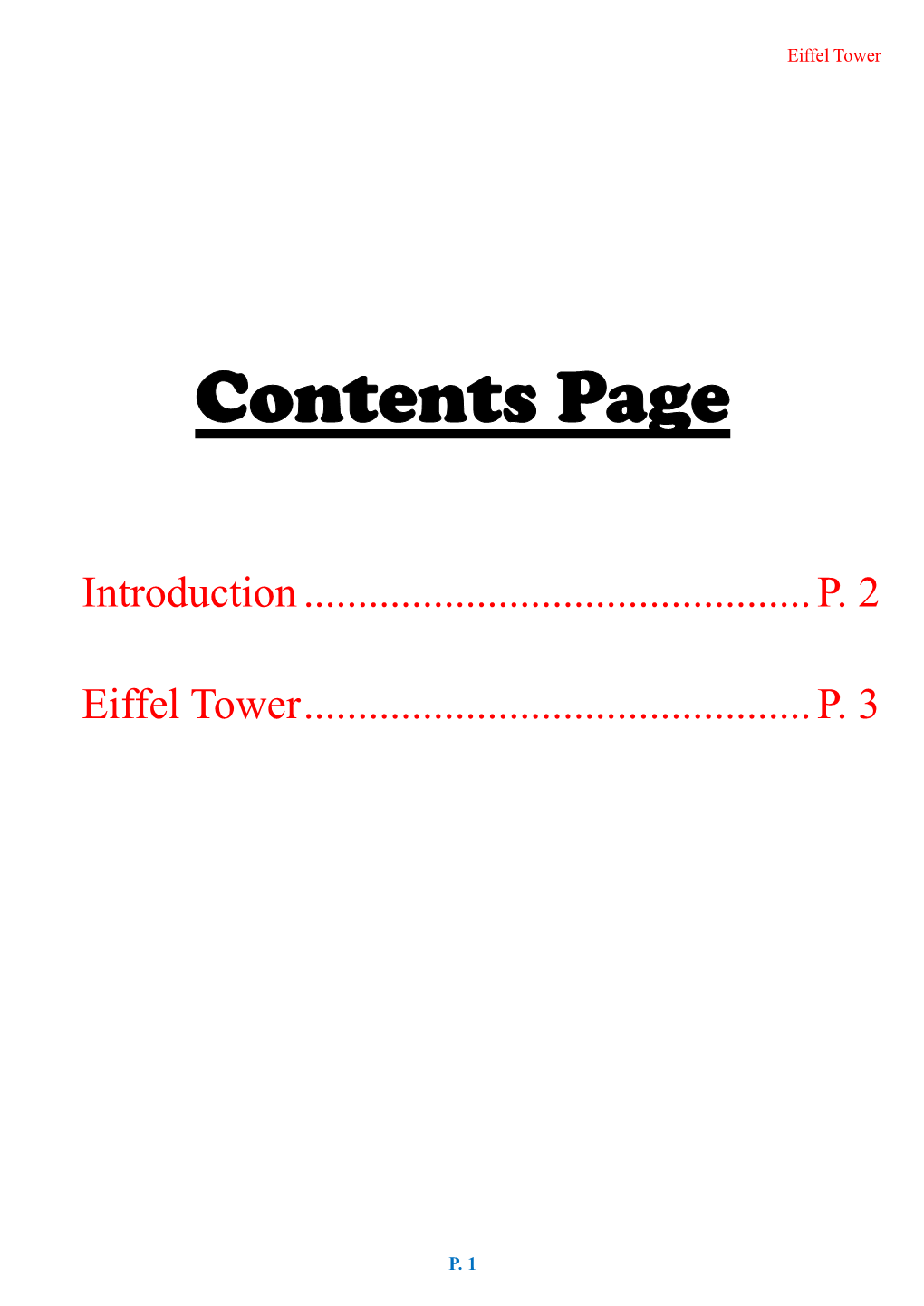 Contents Page
