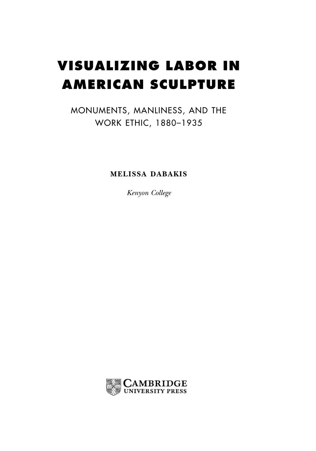 Visualizing Labor in American Sculpture