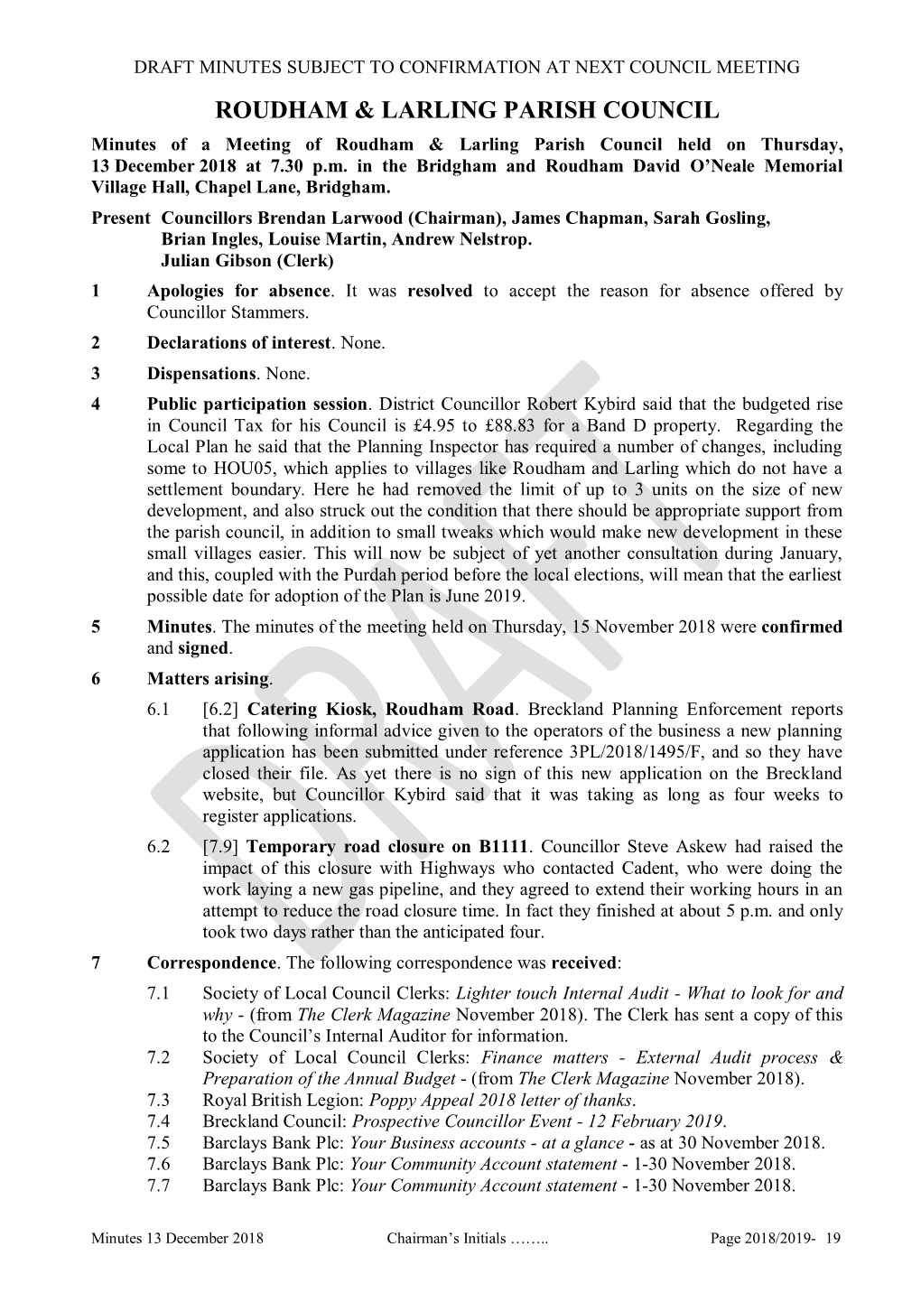 Roudham & Larling Parish Council