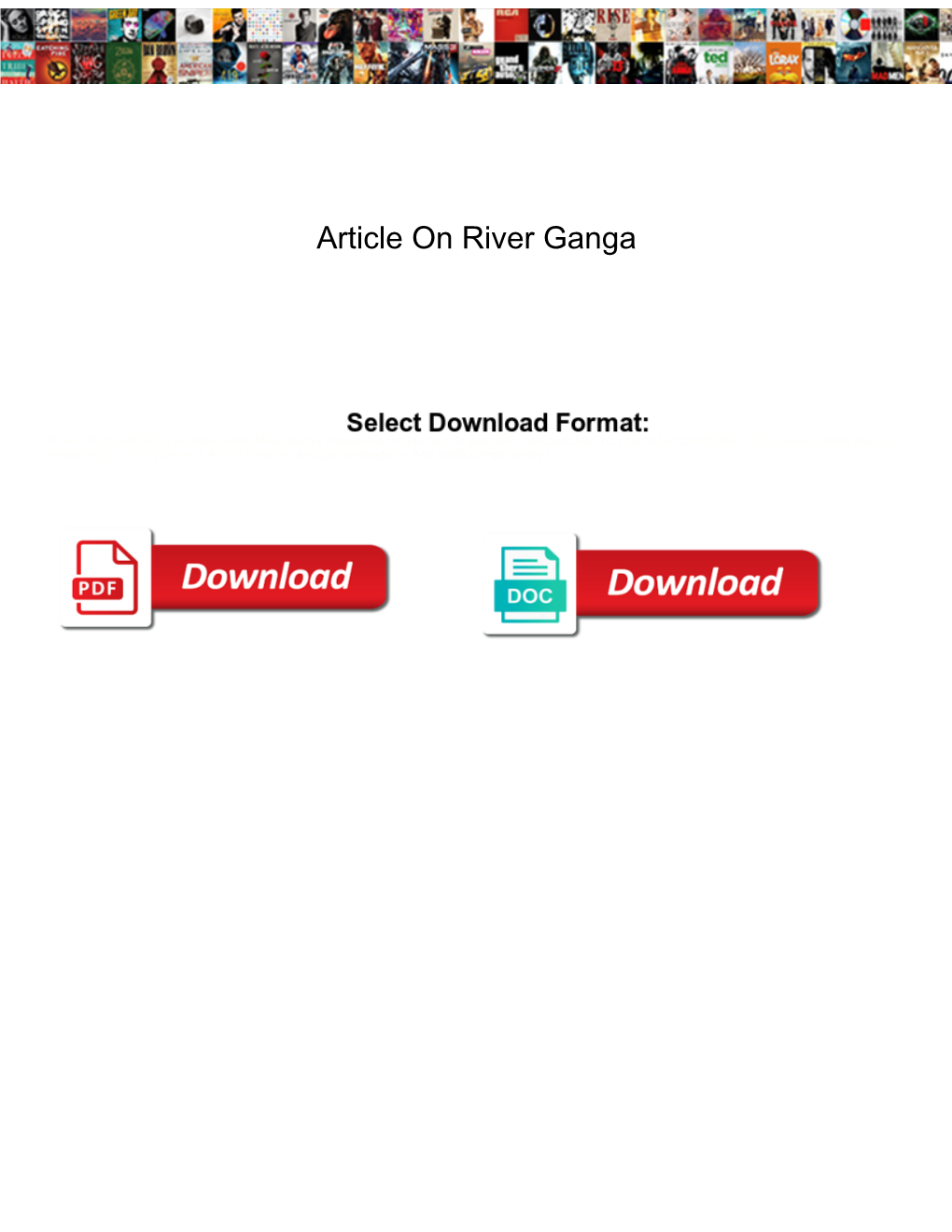 Article on River Ganga