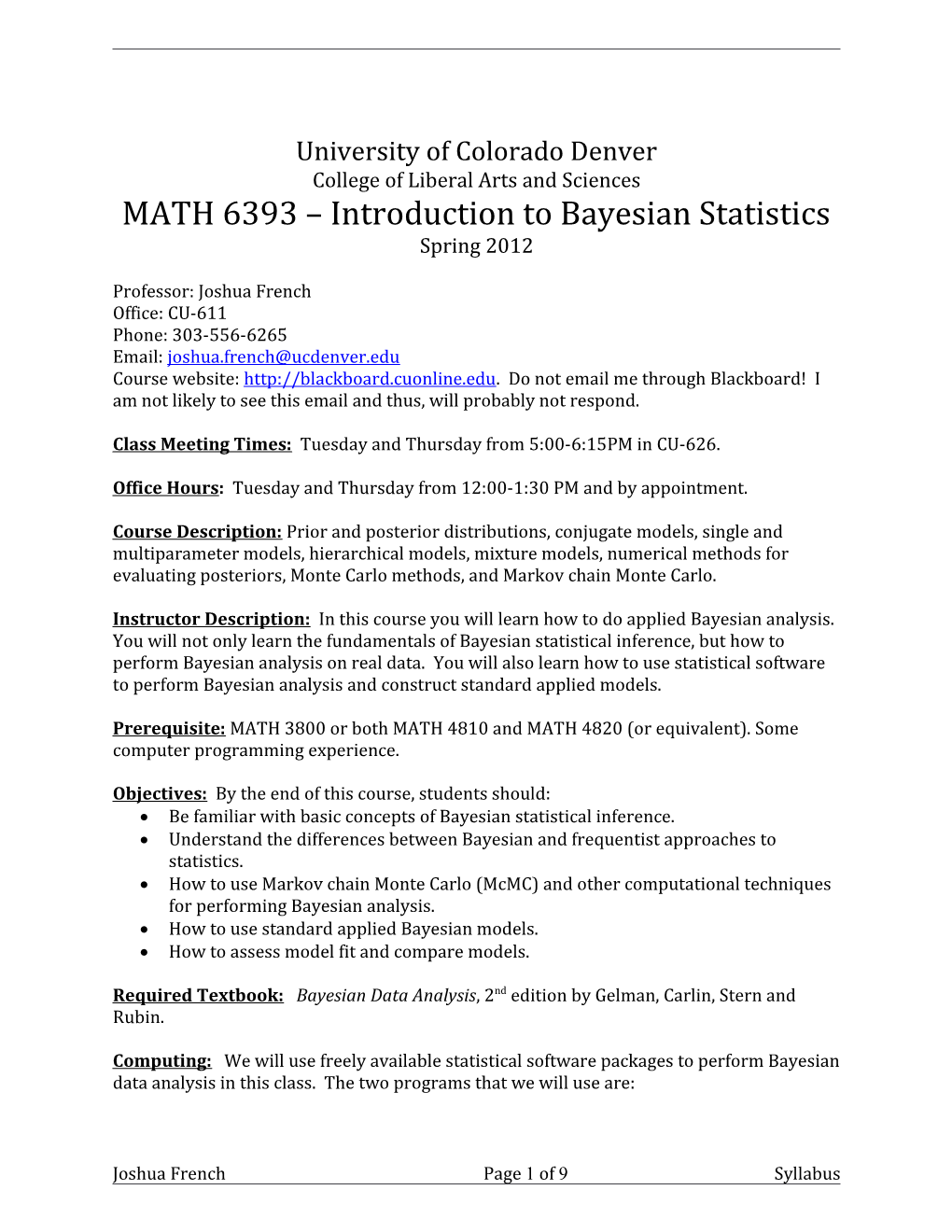 STAT301 004 Introduction to Statistical Methods