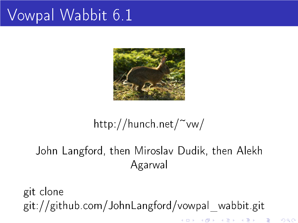 Vowpal Wabbit 6.1