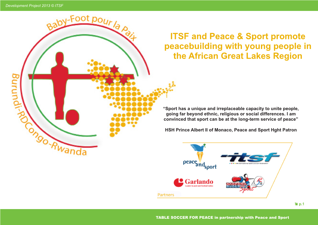 ITSF and Peace & Sport Promote Peacebuilding with Young People in the African Great Lakes Region