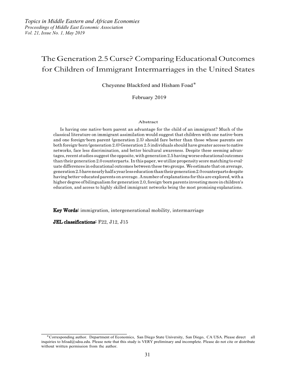 The Generation 2.5 Curse? Comparing Educational Outcomes for Children of Immigrant Intermarriages in the United States