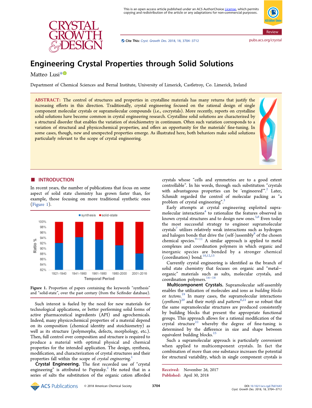 Engineering Crystal Properties Through Solid Solutions Matteo Lusi*