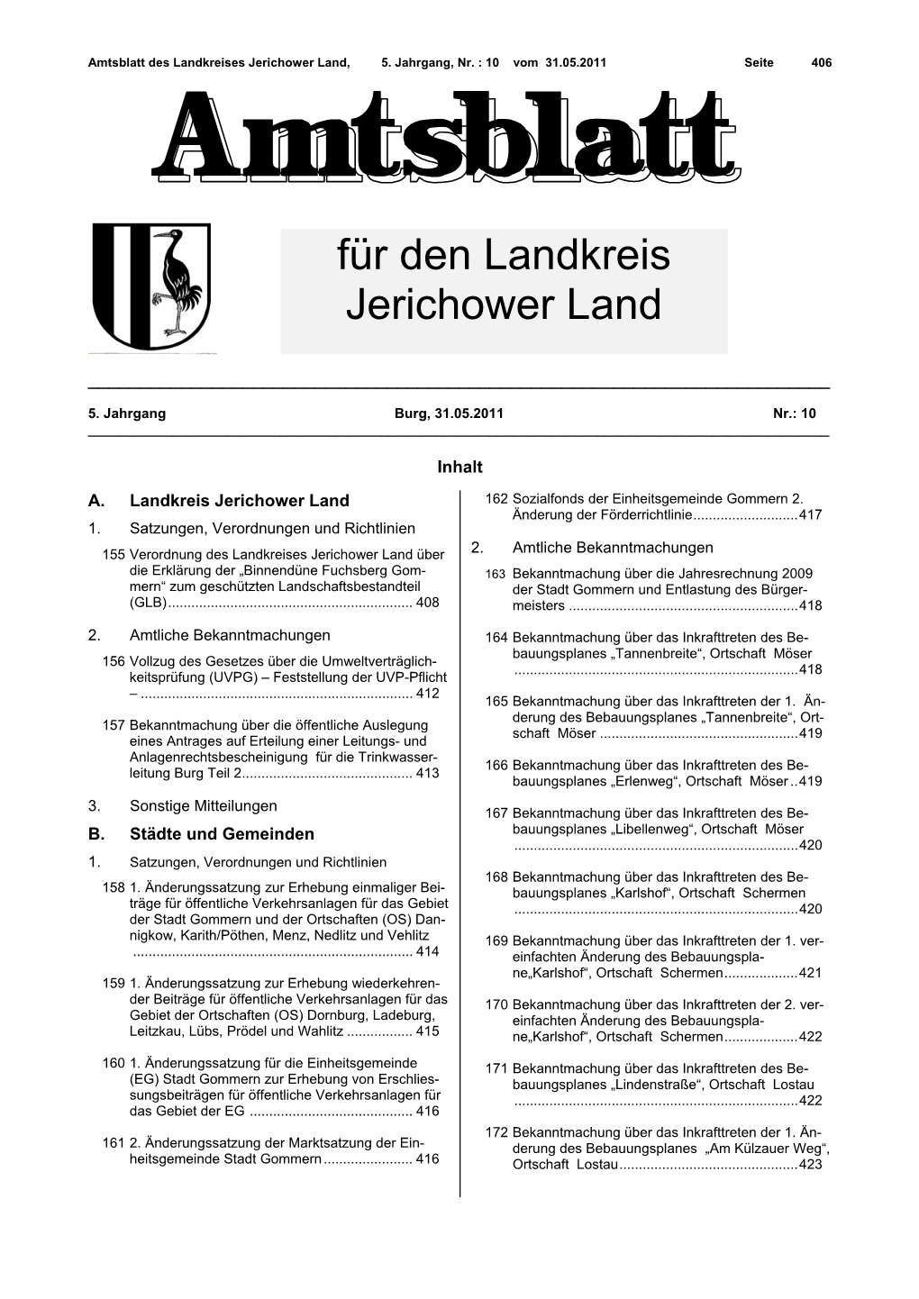 Für Den Landkreis Jerichower Land