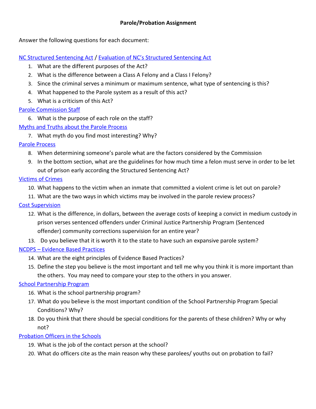 Answer the Following Questions for Each Document