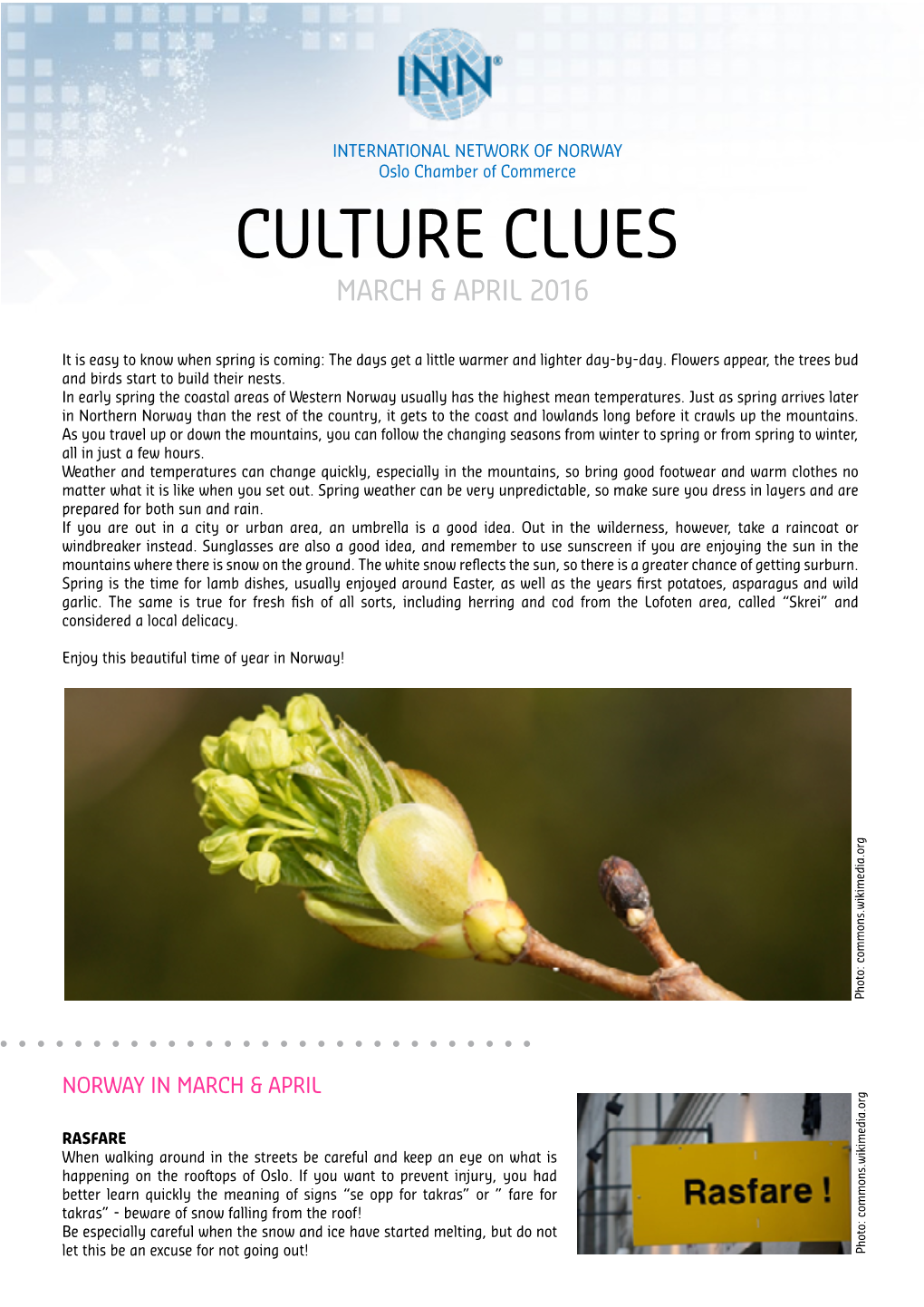 Culture Clues March & April 2016