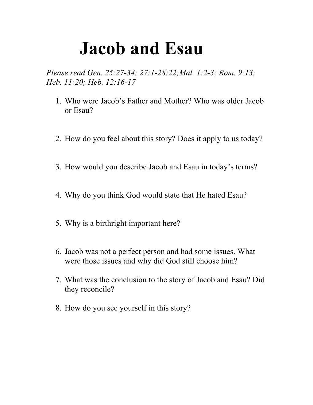 Jacob and Esau s1