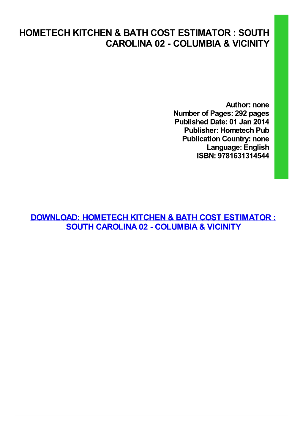 {PDF} Hometech Kitchen & Bath Cost Estimator : South Carolina 02