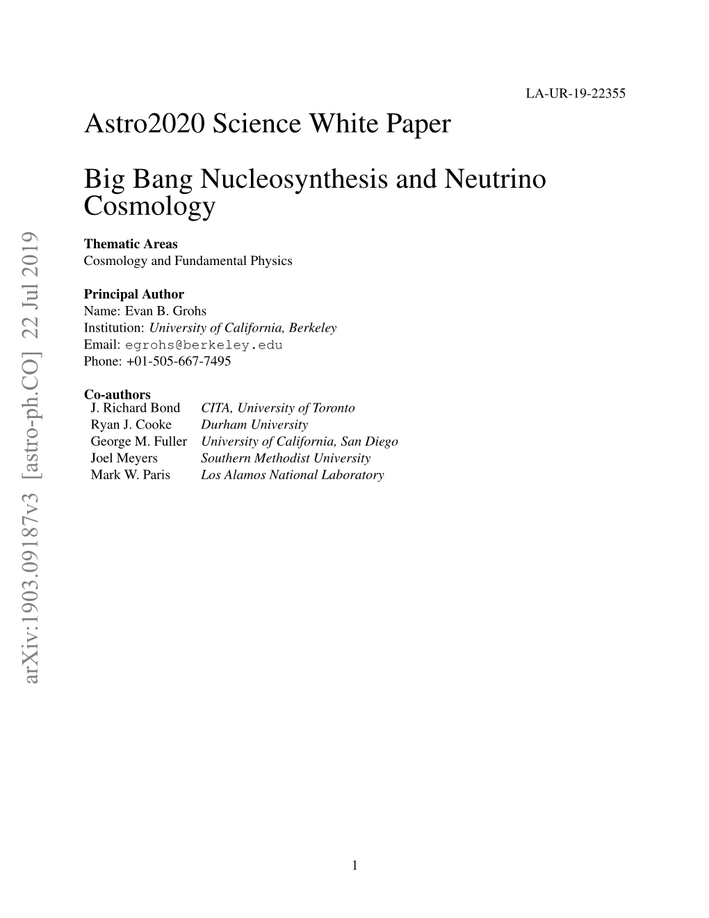 Astro2020 Science White Paper Big Bang Nucleosynthesis and Neutrino Cosmology