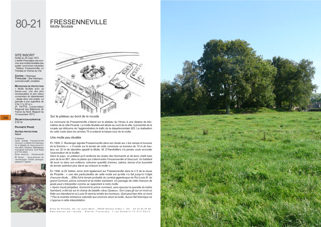 FRESSENNEVILLE 80-21 Motte Féodale