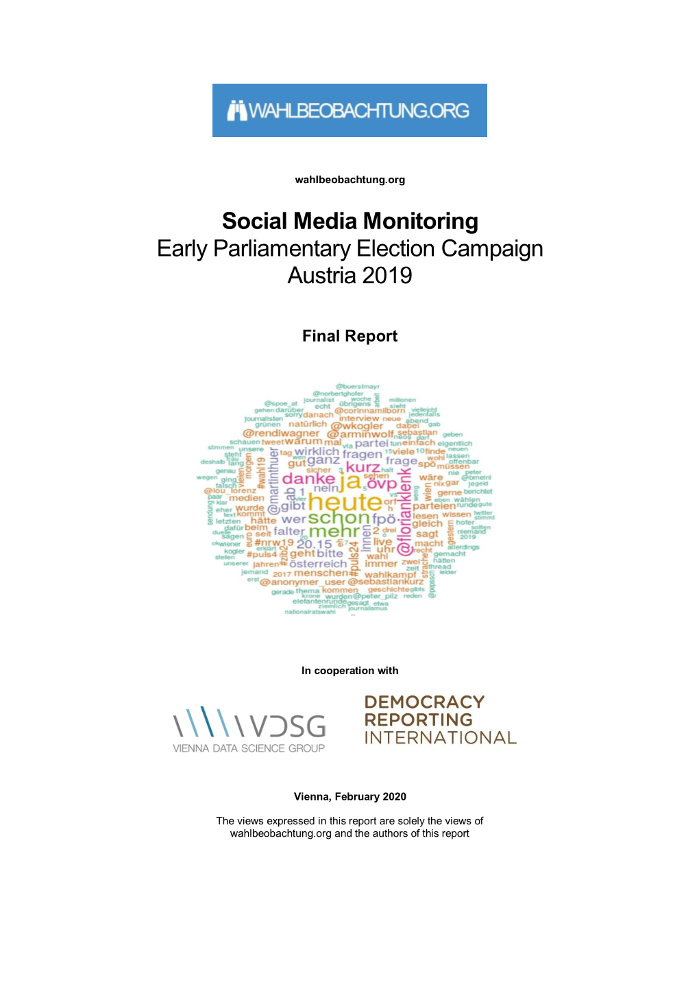 Social Media Monitoring Early Parliamentary Election Campaign Austria 2019