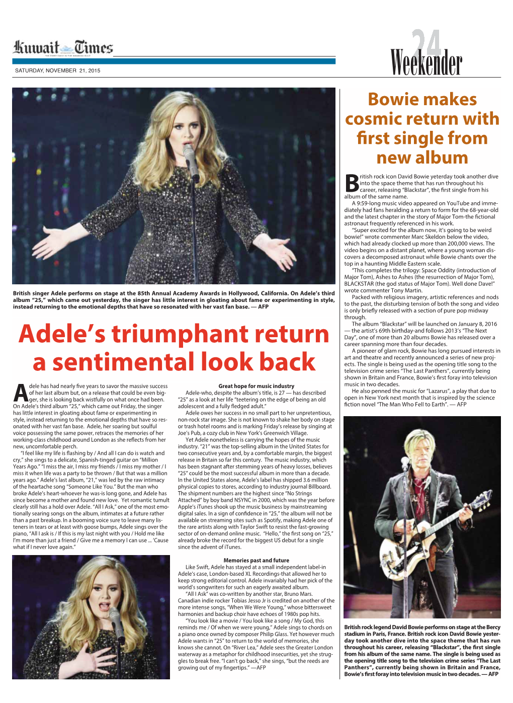 Adele's Triumphant Return a Sentimental Look Back