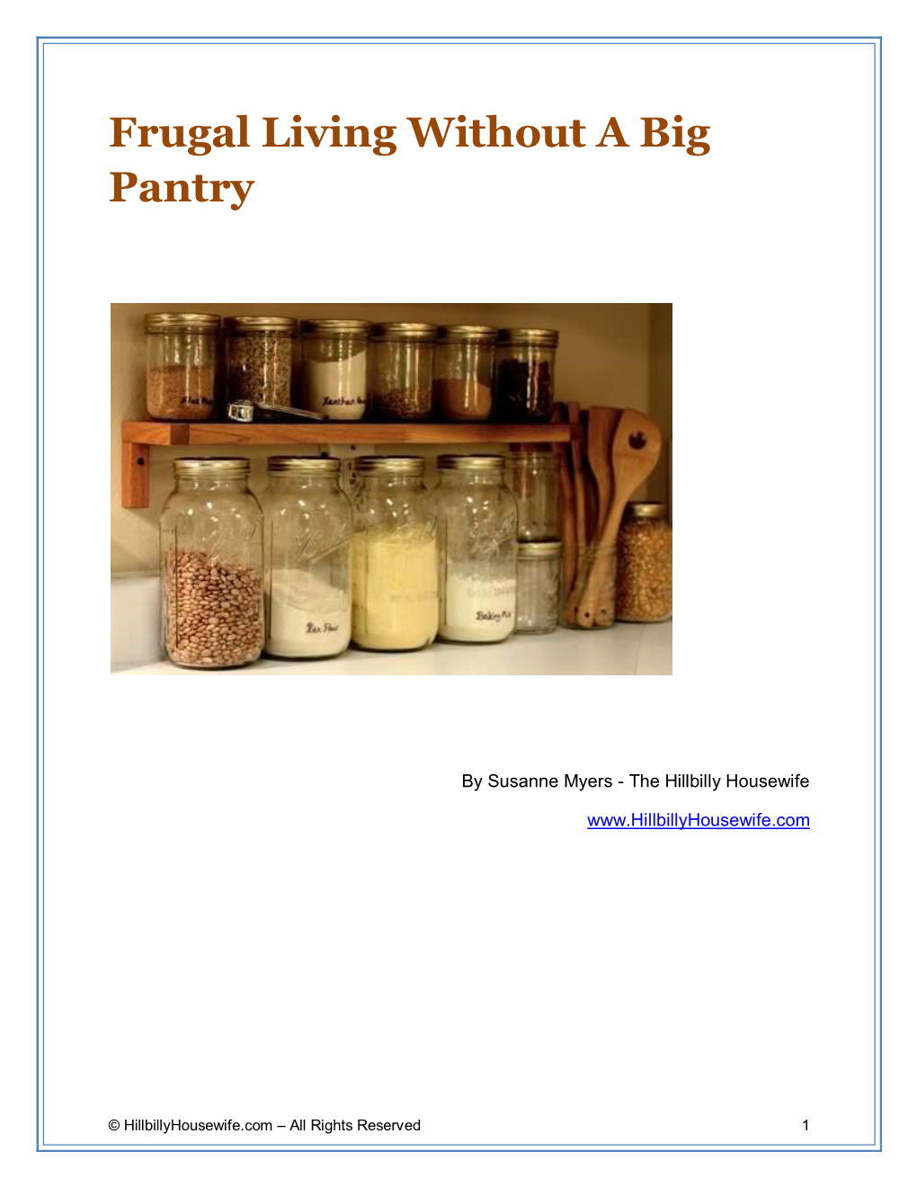 Frugal Living Without a Big Pantry