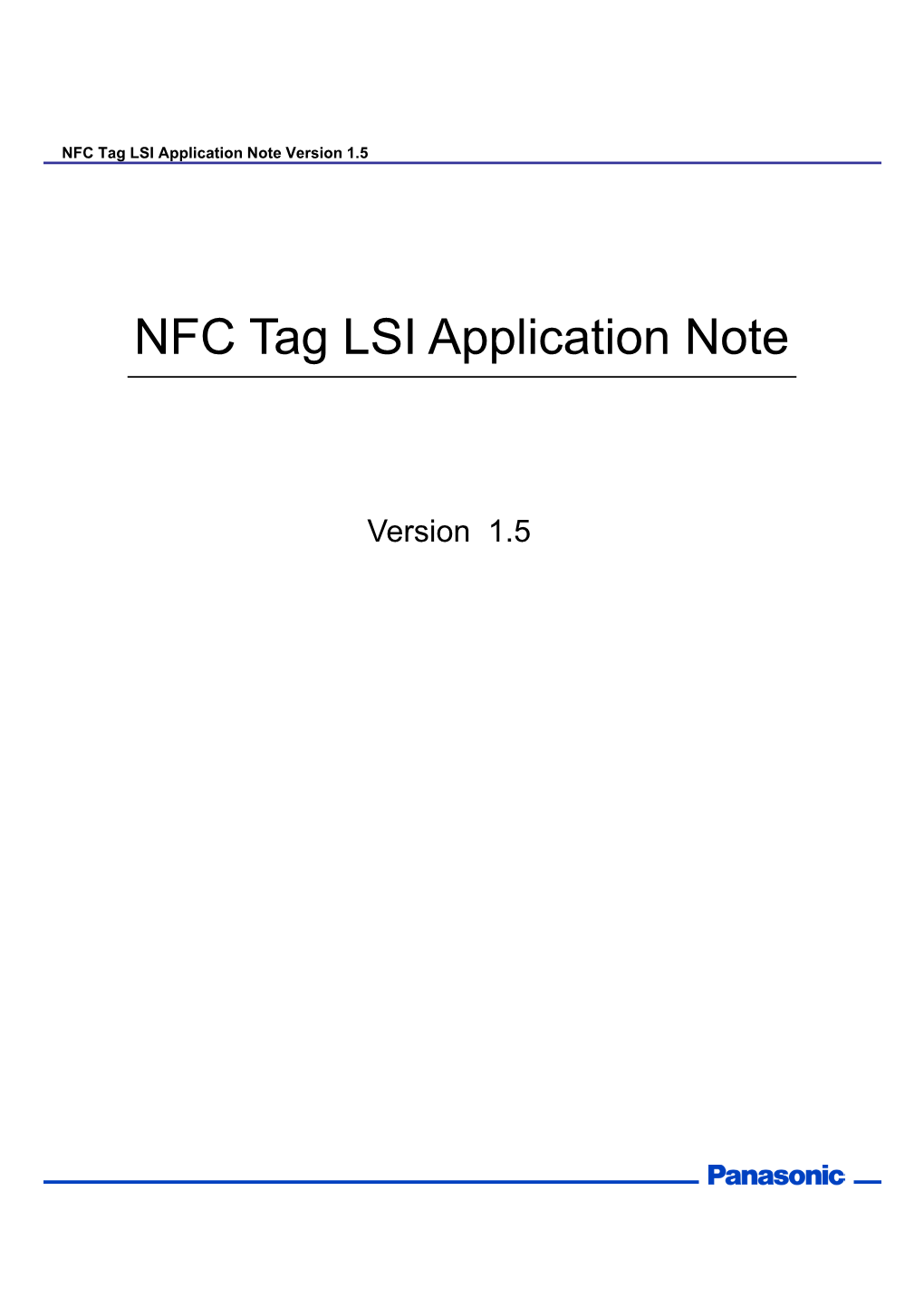 NFC Tag LSI Application Note Version 1.5