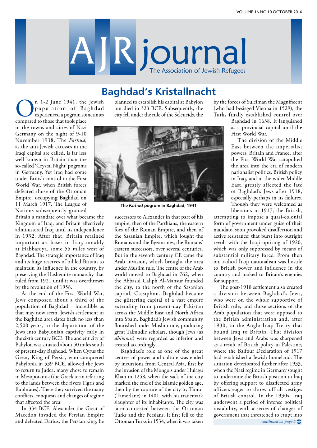 Baghdad's Kristallnacht  Continued Outright Violence