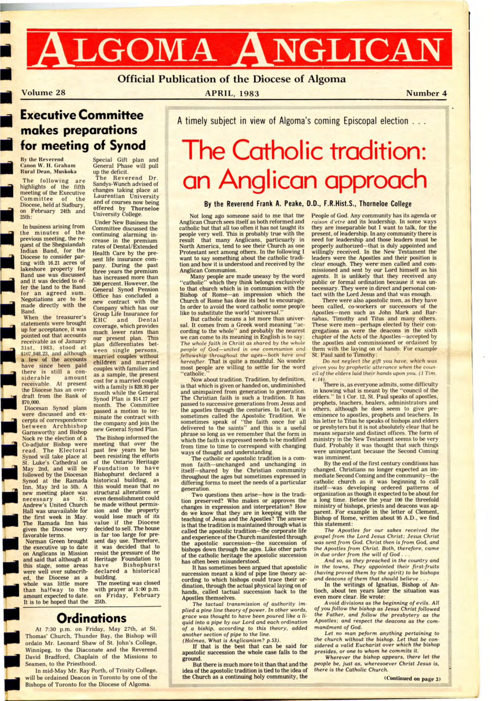 The Catholic Tradition: an Anglican Approach