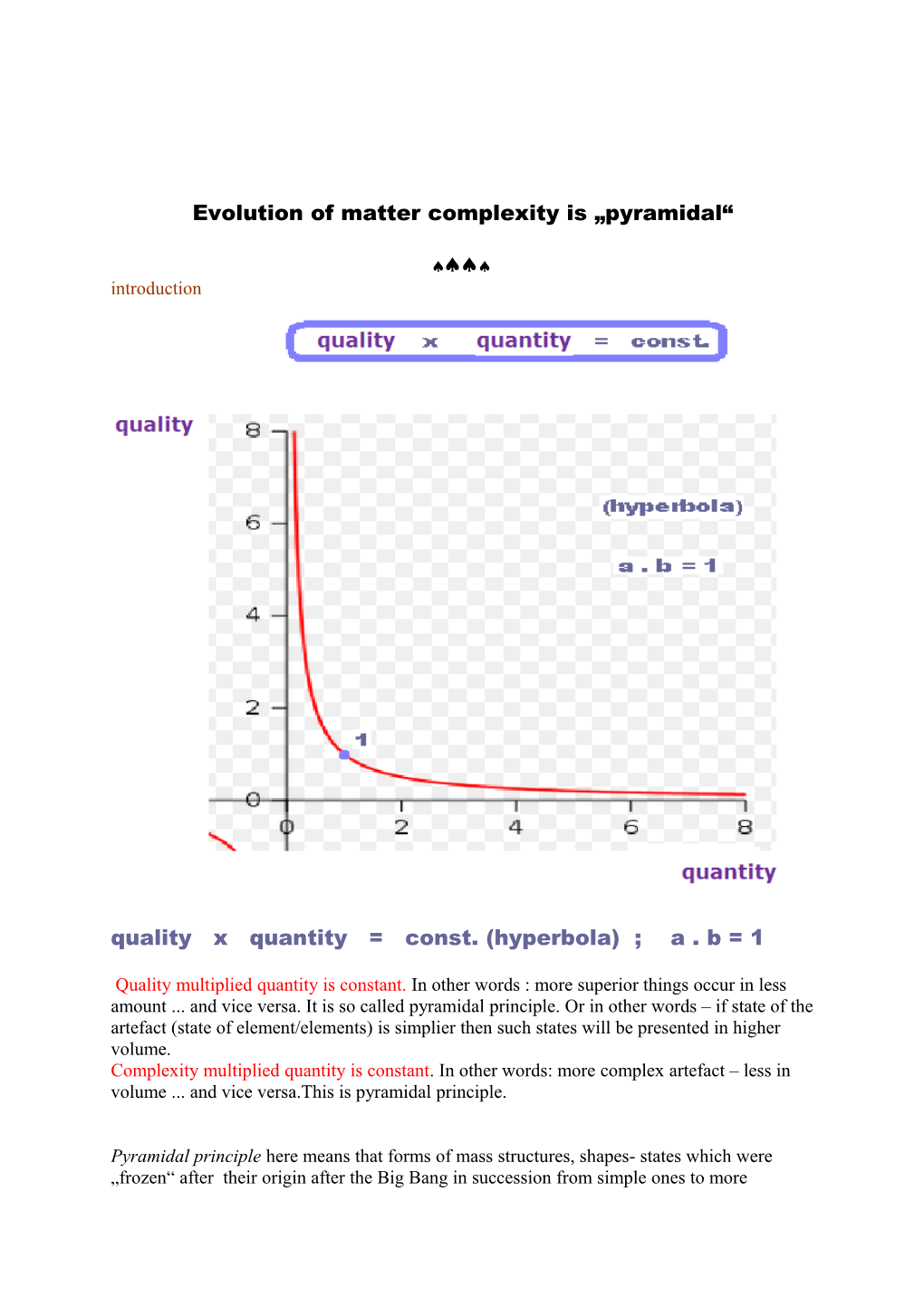 Evolution of Matter Complexity Is Pyramidal