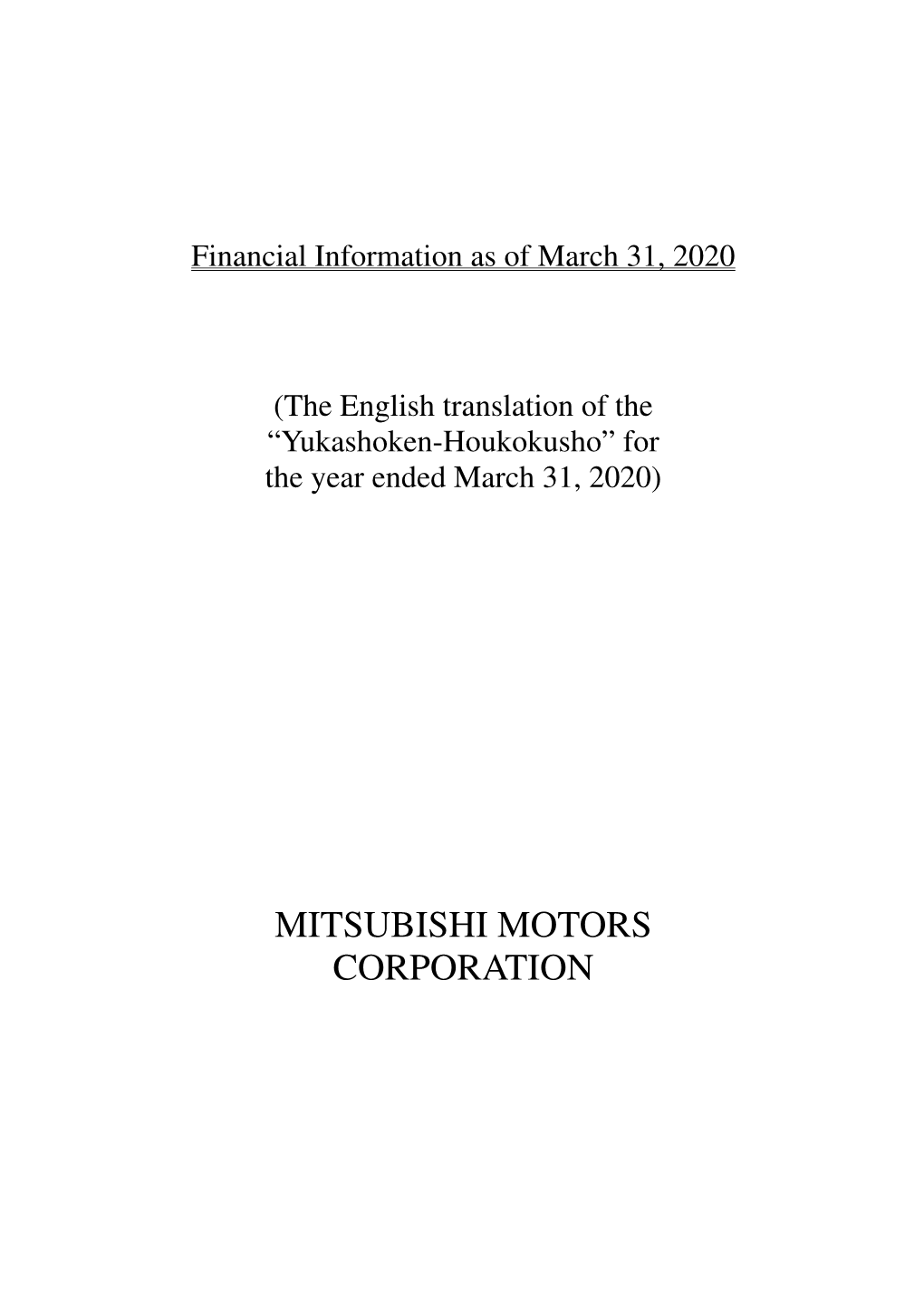 Mitsubishi Motors Corporation