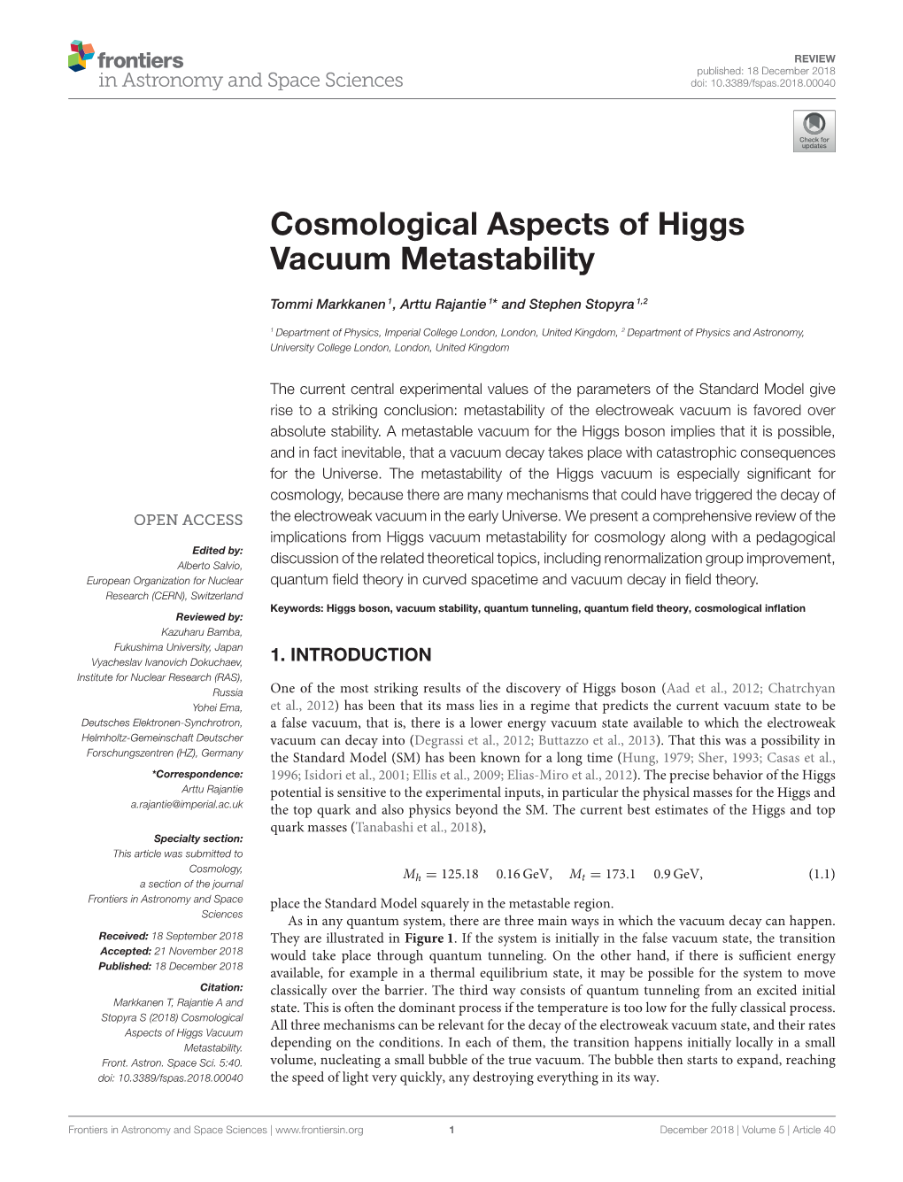 Cosmological Aspects of Higgs Vacuum Metastability