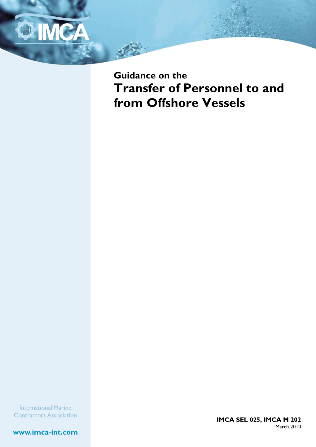 Guidance on the Transfer of Personnel to and from Offshore Vessels