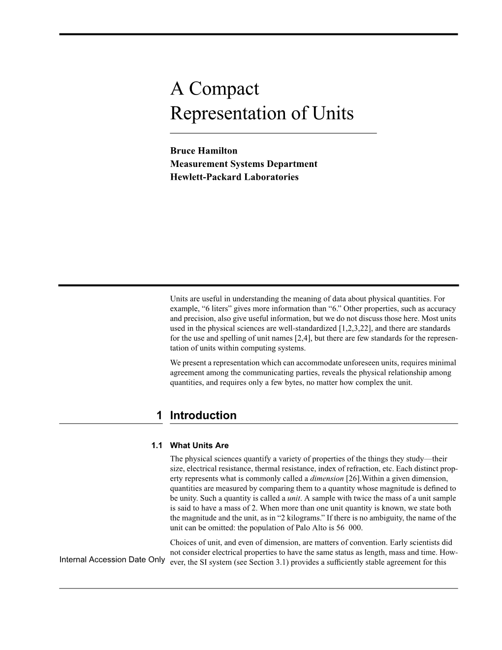 A Compact Representation of Units