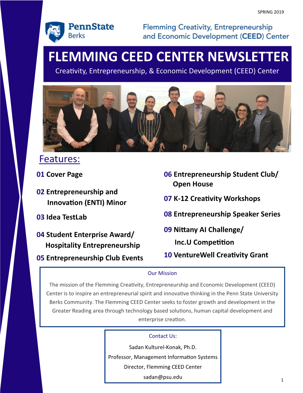 FLEMMING CEED CENTER NEWSLETTER Creativity, Entrepreneurship, & Economic Development (CEED) Center