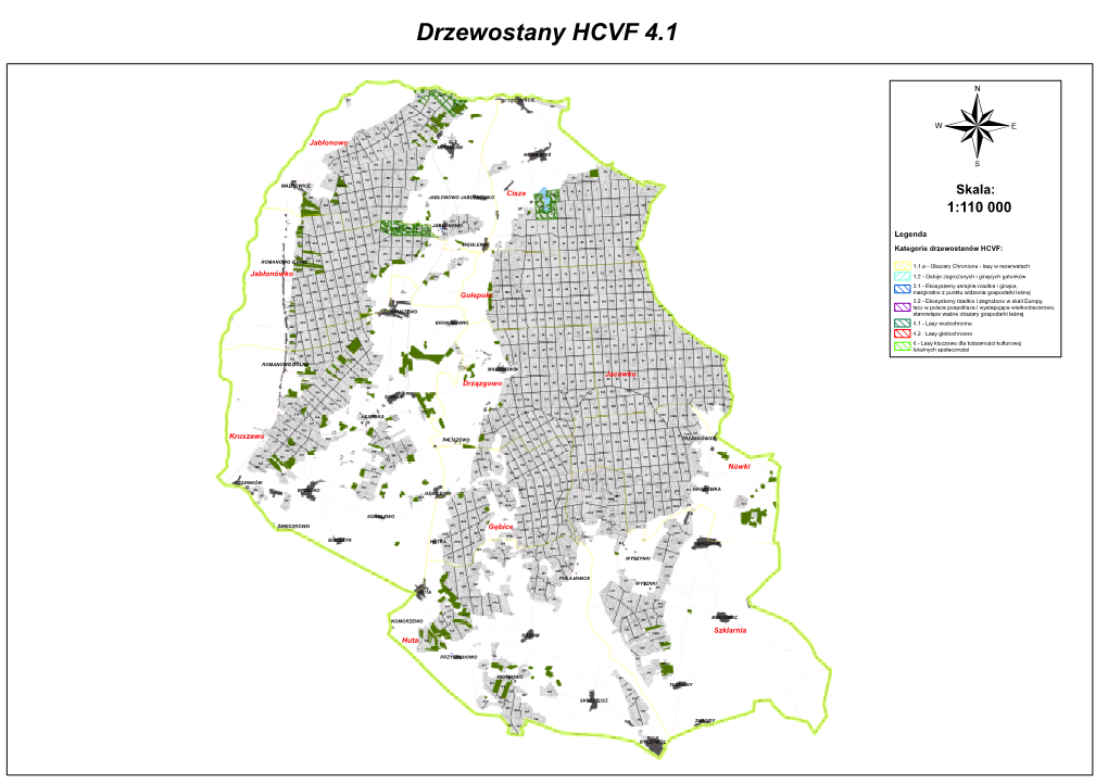 Mapa Lasów HCVF Kategorii 4.1