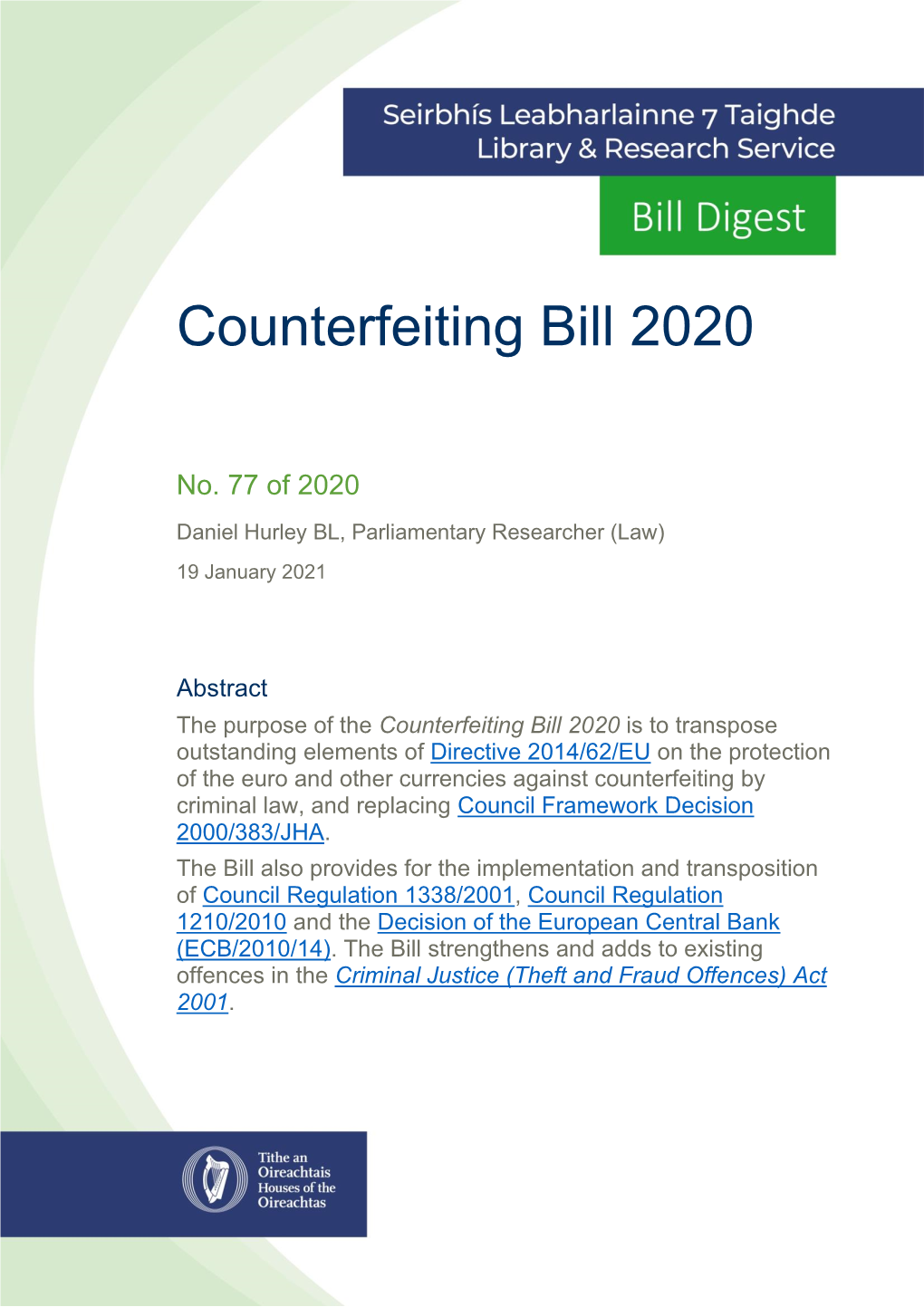 Counterfeiting Bill 2020