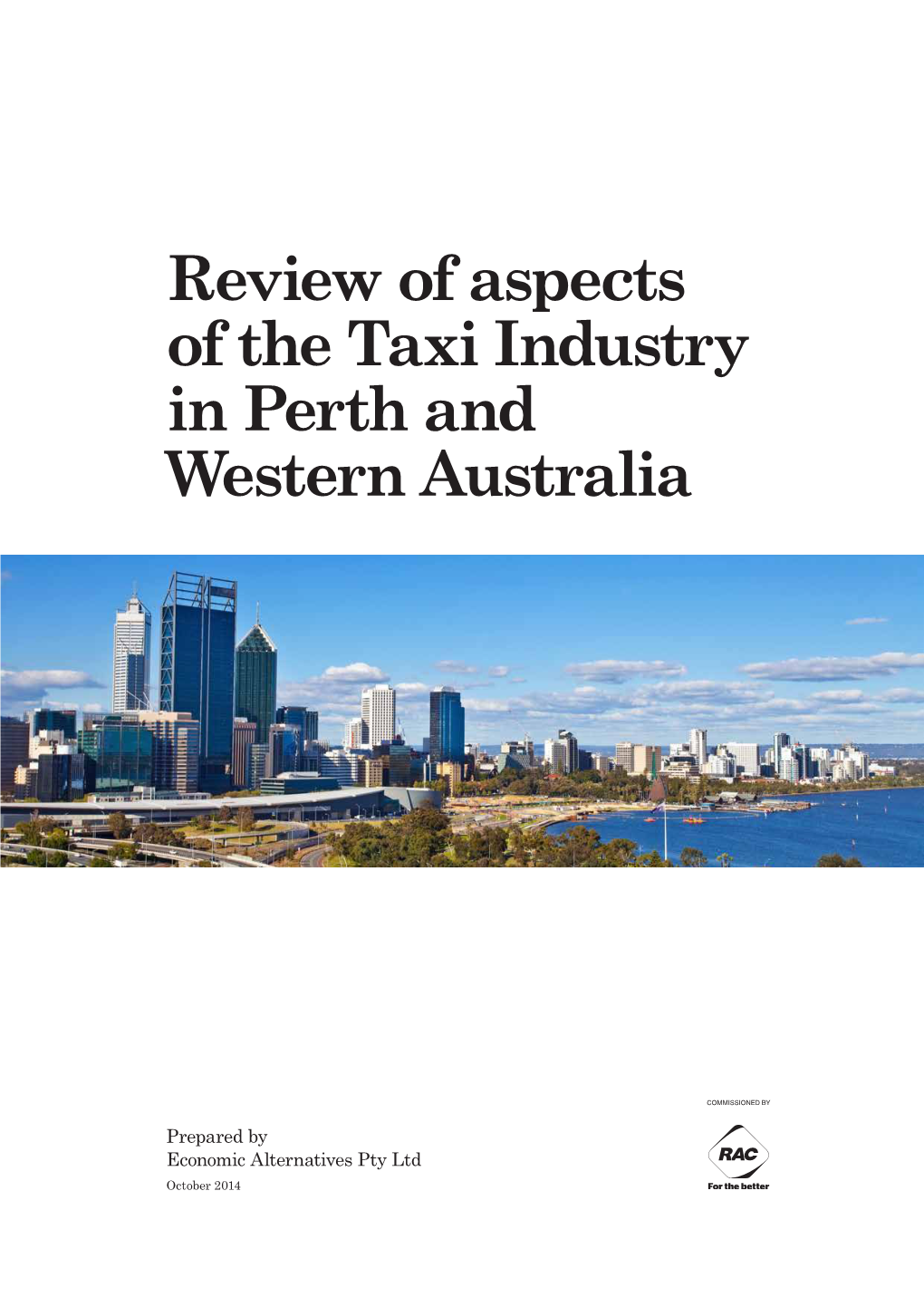 Review of Aspects of the Taxi Industry in Perth and Western Australia