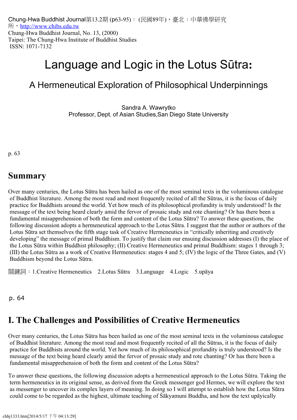 Language and Logic in the Lotus Sūtra