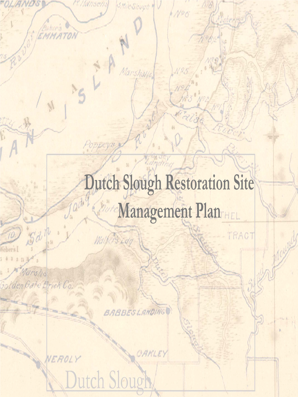 Dutch Slough Restoration Site Management Plan