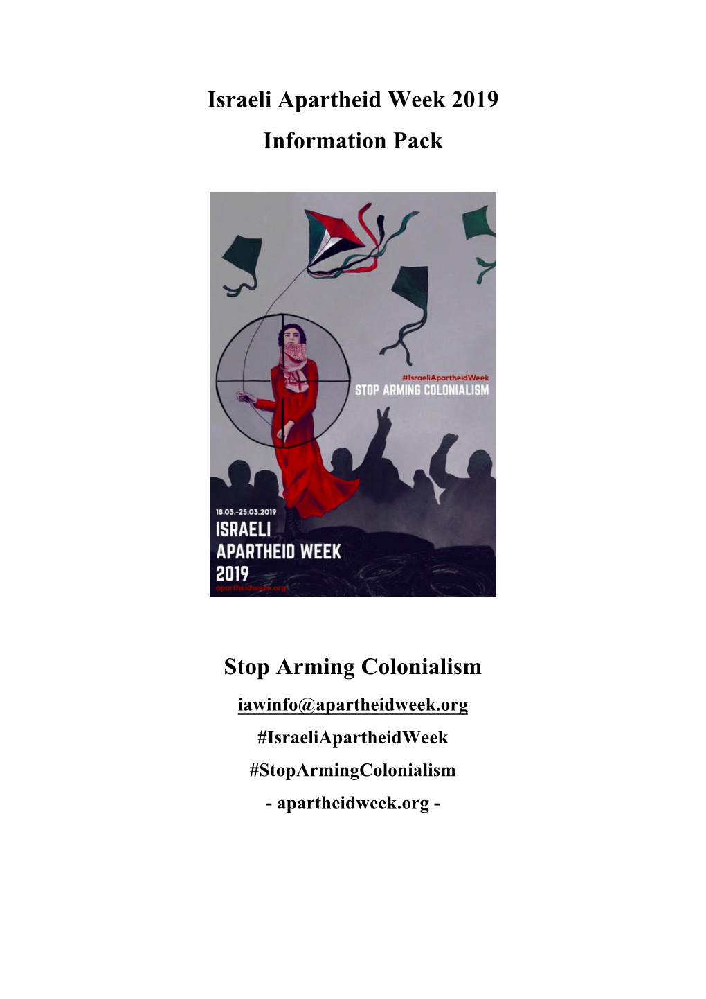 Israeli Apartheid Week 2019 Information Pack Stop Arming