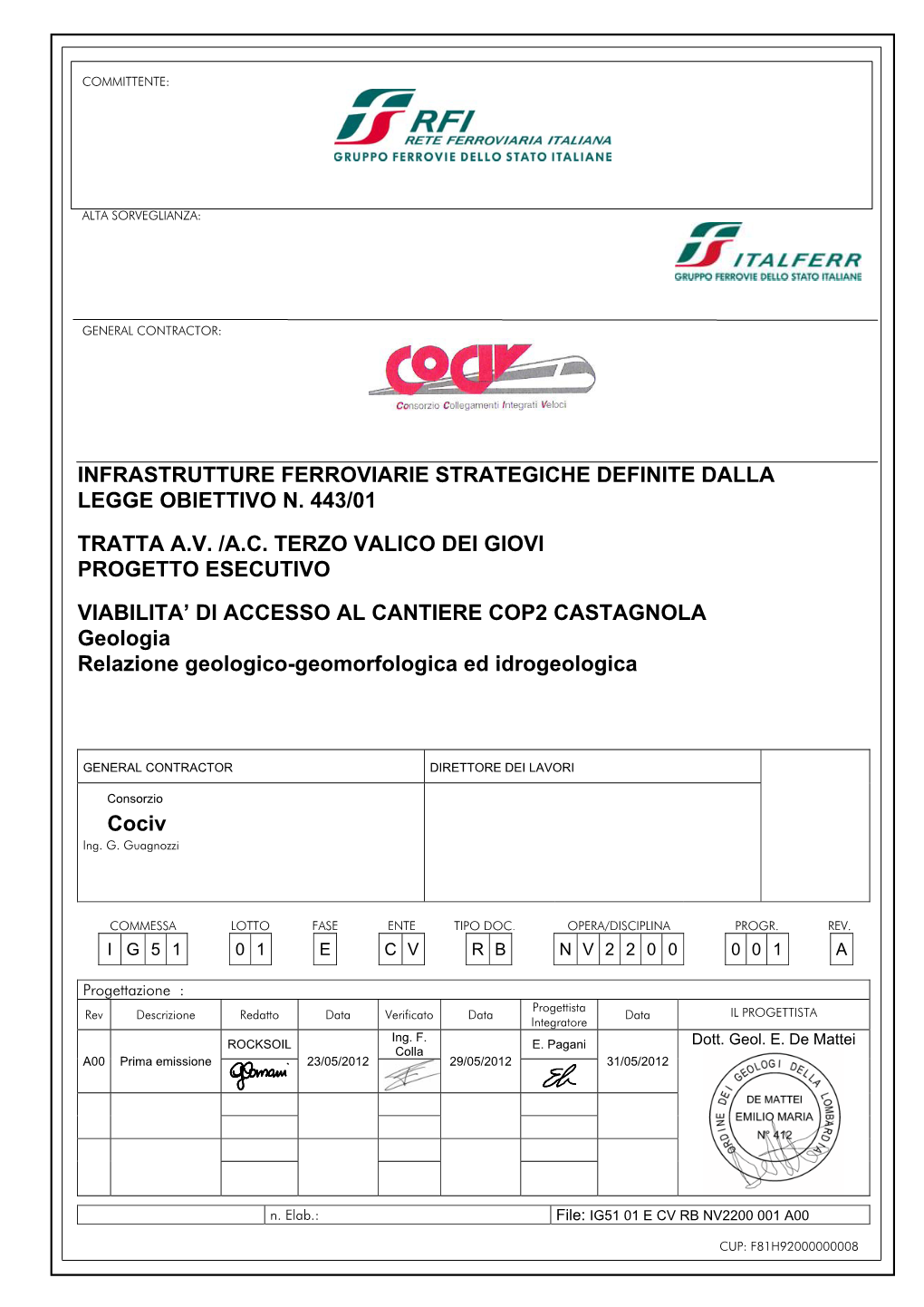 Relazione Geologico-Geomorfologica Ed Idrogeologica